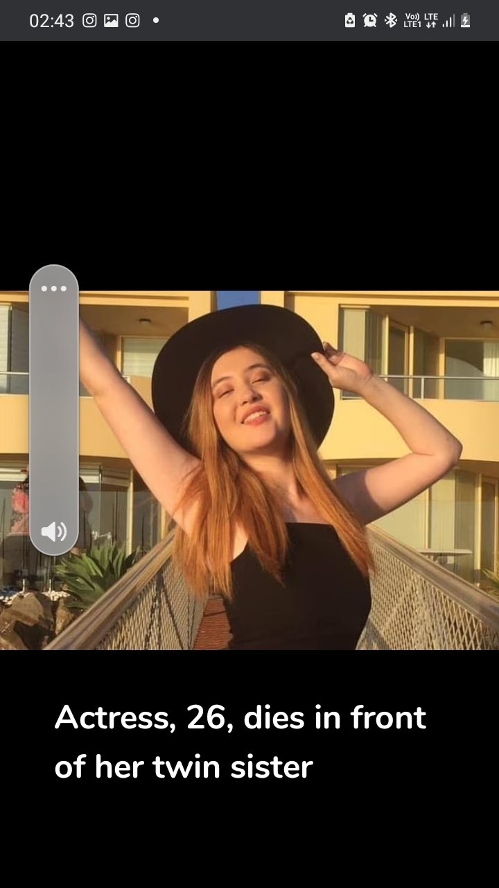 Actress, 26, dies in front of her twin sister